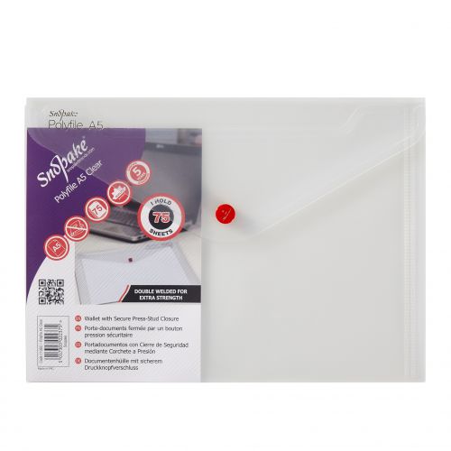 Snopake Polyfile Classic A5 Clear (Pack of 5) 11382 - SK11382