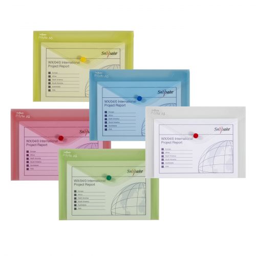 31357SN - Snopake Polyfile Wallet File Polypropylene A5 Classic Assorted Colours (Pack 5) - 11395