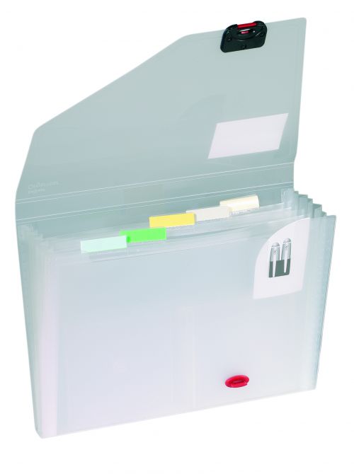 Snopake Expanding Organiser 6 Part A4 Clear (Includes coloured index tabs for personalisation) 11893