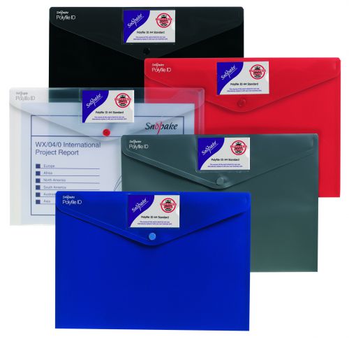 Snopake Polyfile ID Wallet A4 Standard Assorted (Pack 5) 12563