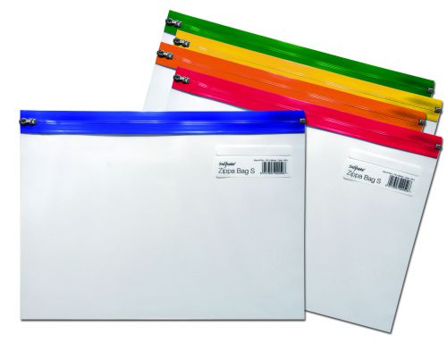 Snopake Zippa Bag S Polypropylene A4 180 Micron Classic Assorted Colours (Pack 25) - 12796