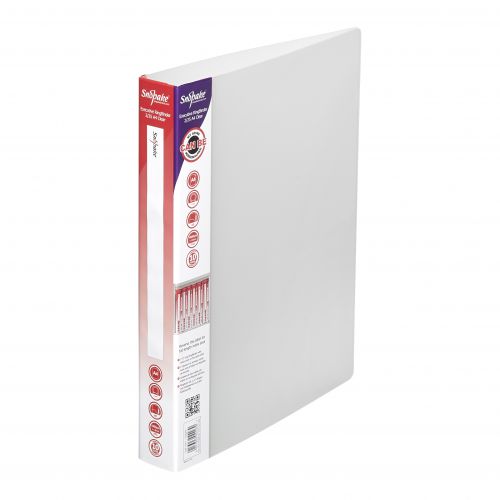 SK04423 | This super strong, rigid polypropylene Snopake Executive Ring Binder is ideal for free-standing storage. The top quality 2 O-ring binding mechanism has a 25mm capacity for A4 documents. The binder features a reversible spine insert for labelling, an internal pocket for storing unpunched papers and a business card holder for a professional finish. This pack contains one clear A4 binder.