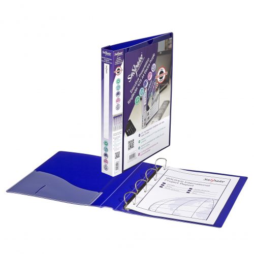 Snopake Executive Presentation RingBinder 4/25 'D' Ring A4 Electra Purple (Pack 10) 13390