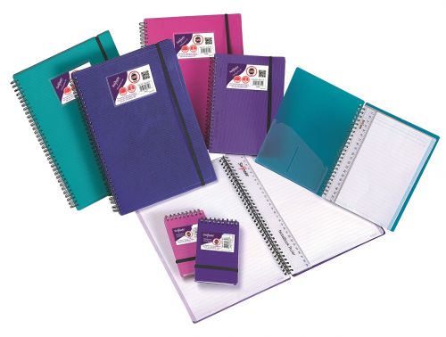 Snopake NoteGuard 75 Sheets/150 Pages A6 Notebook Electra Assorted (Pack 5) 14323