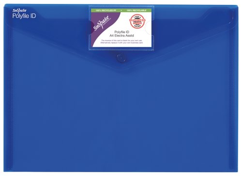 Snopake 12841X Polyfile A4 Popper Wallet File With Press Stud And Index