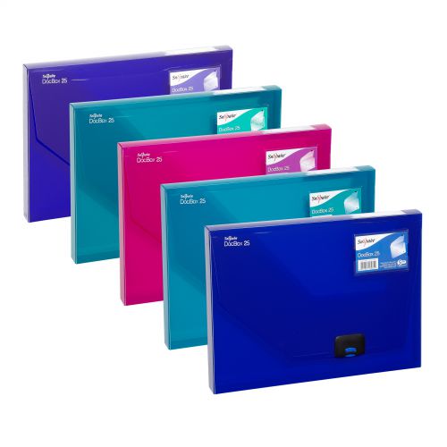 Snopake DocBox 25 A4 Electra Assorted (Pack 5) 14832
