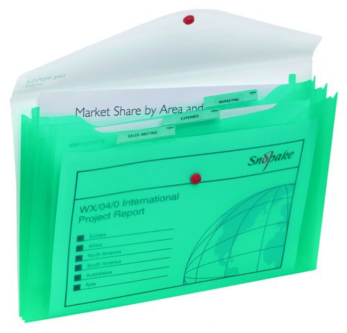 Snopake Polyfile Trio Electra Assorted A4 (Pack of 5) 14967 Document Wallets SK13907