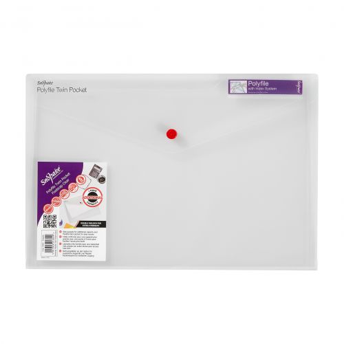 Polyfile Twin Pocket Clear Foolscap Snpake [Pack 5]