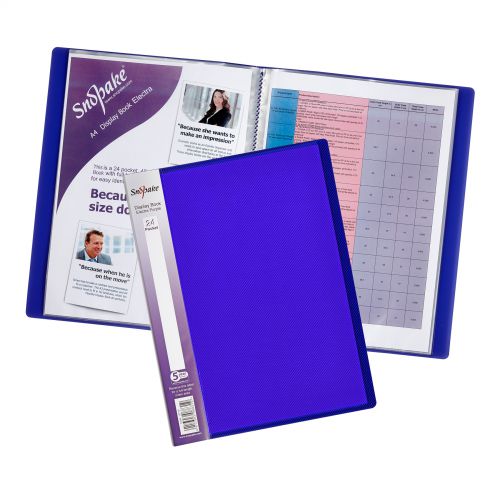Snopake Display Book 24 Pocket /48 Sides to View Electra Purple (Pack 5) 15730