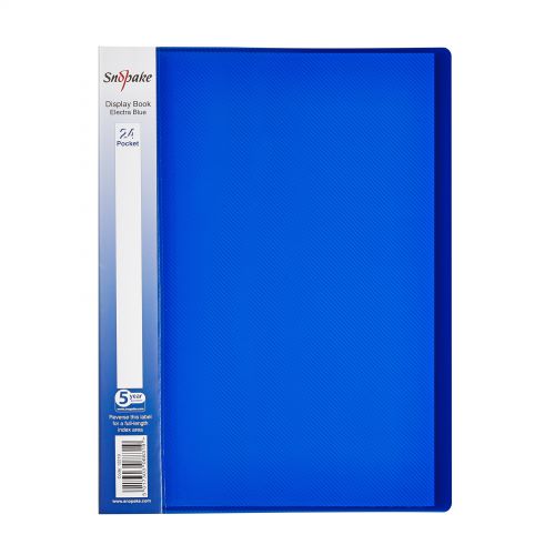 Snopake Display Book 24 Pocket /48 Sides to View Electra Blue (Pack 5) 15731