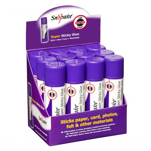 Snopake Super Sticky Glue Stick 36g Display (Pack 12) 15754