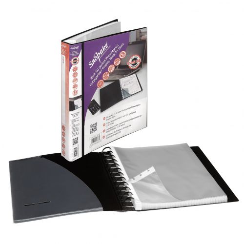 32141SN - Snopake ReOrganiser A4 Display Book 60 Pocket Black - 15781