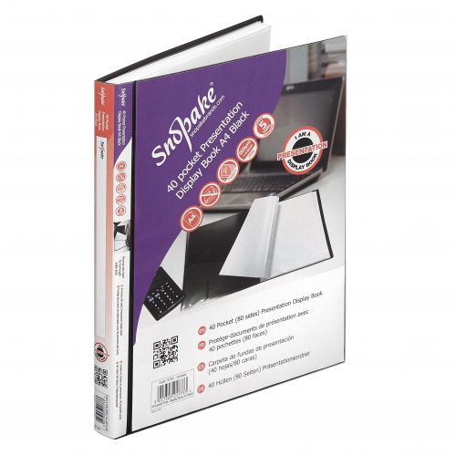 Snopake Presentations Display Book 40 Pocket/80 Sides to View A4 Black 15783