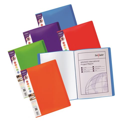 Snopake Rainbow Display Book 24 Pocket/48 Sides to View A4 Assorted (Pack 5) 15808