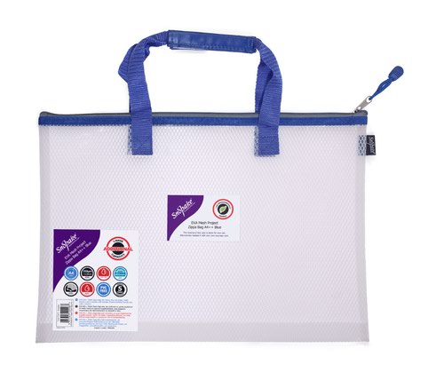Snopake EVA Mesh High Capacity Project Zippa Bag A4 405x280mm Blue 15871 Document Wallets PF1041