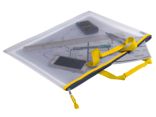 Snopake EVA Mesh High Capacity Project Zippa Bag A4 405x280mm Yellow 15873 Document Wallets PF1043