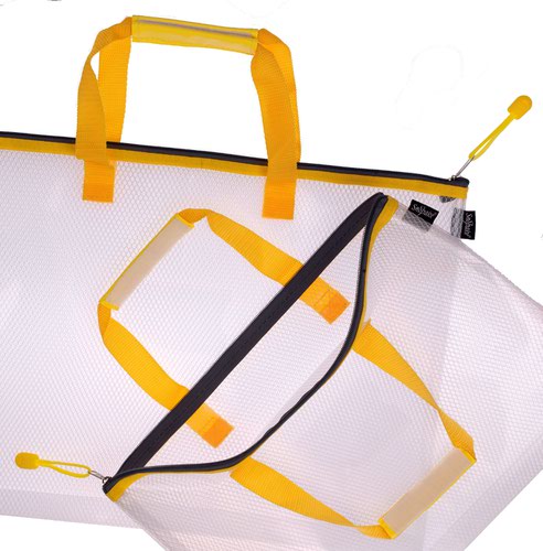 Snopake EVA Mesh High Capacity Project Zippa Bag A4 405x280mm Yellow 15873 Document Wallets PF1043