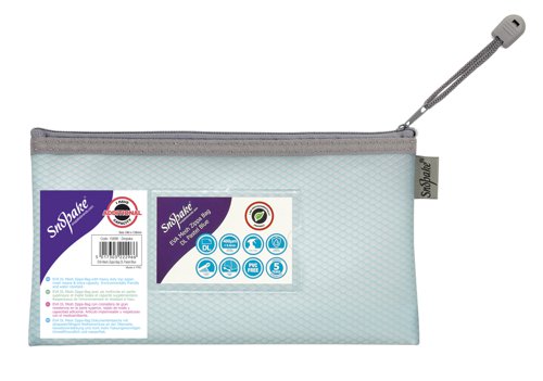 Snopake EVA Mesh Zippa Bag DL Pastel Blue Pk3