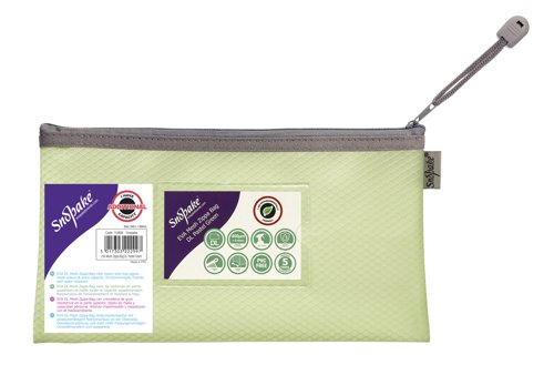 Snopake EVA Mesh Zippa Bag DL Pastel Green Pk3