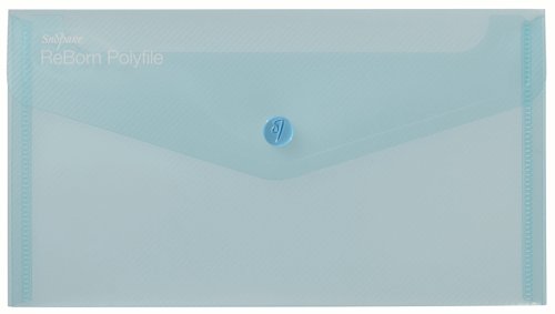 Snopake ReBorn DL Polyfile Popper Wallet with Press-Stud Closure Pastel PK5 15908