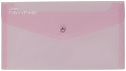 Snopake ReBorn DL Polyfile Popper Wallet with Press-Stud Closure Pastel PK5 15908
