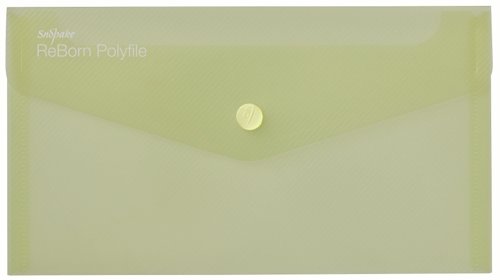 Snopake ReBorn DL Polyfile Popper Wallet with Press-Stud Closure Pastel PK5 15908