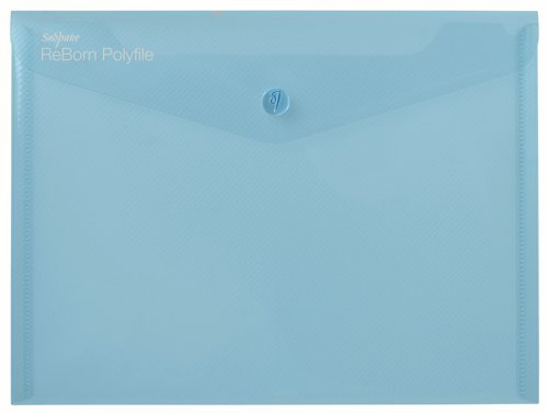Snopake ReBorn A5 Polyfile Popper Wallet with Press-Stud Closure Pastel PK5 15910