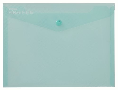 Snopake ReBorn A5 Polyfile Popper Wallet with Press-Stud Closure Pastel PK5 15910