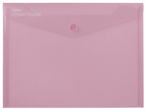 Snopake ReBorn A5 Polyfile Popper Wallet with Press-Stud Closure Pastel PK5 15910