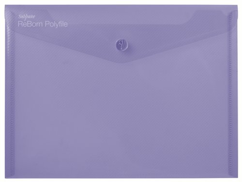 Snopake ReBorn A5 Polyfile Popper Wallet with Press-Stud Closure Pastel PK5 15910