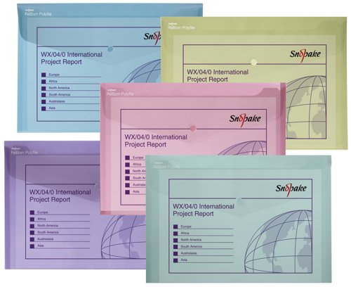 26179SN | ReBorn from 100% recycled, heavy-gauge and tough polypropylene, Snopake’s ReBorn Popper Wallets are the responsible and eco-friendly choice.