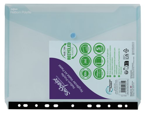 26186SN | ReBorn from 100% recycled, heavy-gauge and tough polypropylene, Snopake’s ReBorn Polyfile Ringbinder Wallets are the responsible and eco-friendly choice.