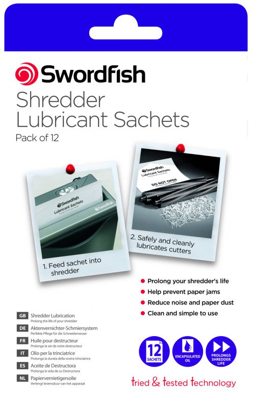 Swordfish Shredder Lubricant Sachets - 12 Sachets Per Pack (Box 10) 40015