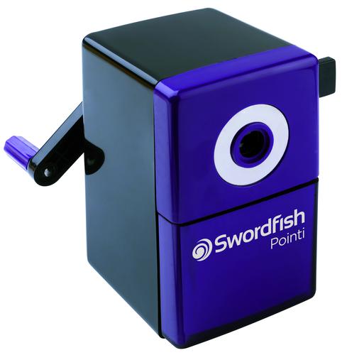 Swordfish Pointi Mechanical Pencil Sharpener Auto-stop 8mm dia. Desk Clamp Black/Purple Ref 40235  137514