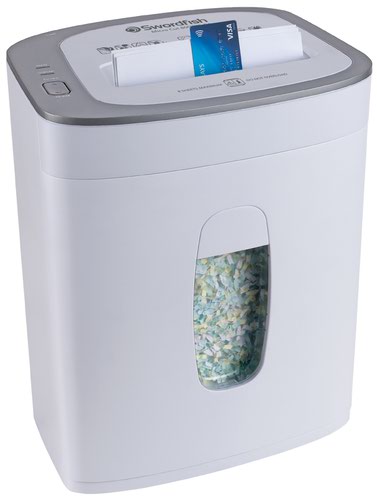 Ideally suited for the cost-conscious home office or small business, this cross-cut machine can shred up to 450 sheets an hour and destroy credit cards too.The generous 21.5 litre bin has a large viewing window, so you can see when it needs to be emptied. The slide-out bin ensures hassle free emptying – and because cross-cut shredding is so fine, the bin will require emptying less often than a conventional crosscut shredder.Offering a high level of security, the 800XXC is perfect for destroying sensitive information. It will shred an A4 sheet of paper into more than 1560 pieces.Conforms to DIN level P-4.* Using 70gsm weight paper