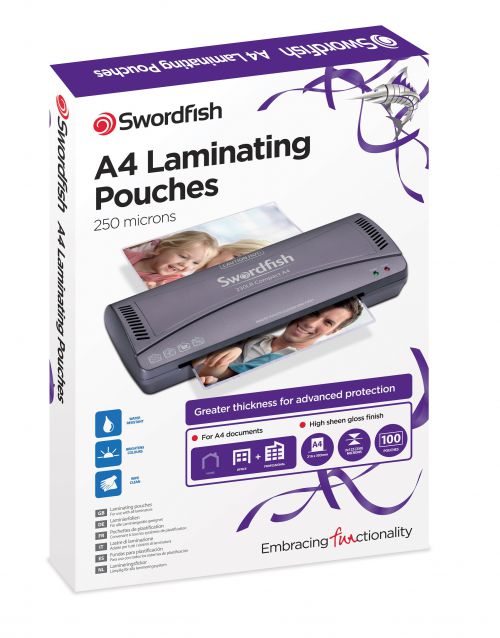 Swordfish A4 - 216 x 303mm Laminating Pouches - Pack of 100 Pouches (Box 5) 48021