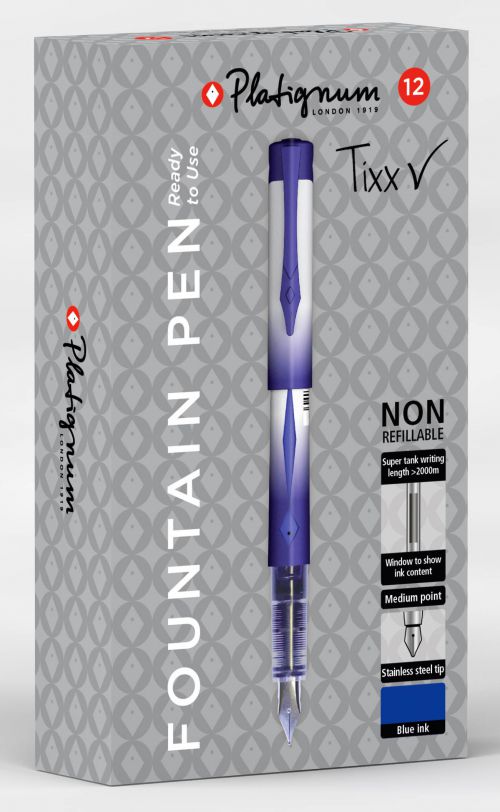 Snopake Platignum Fountain Pen Blue (Pack of 12) 50459