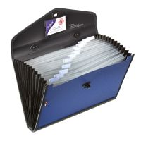 Snopake Expanding File Polypropylene Foolscap 13 Part Stellite Blue Black