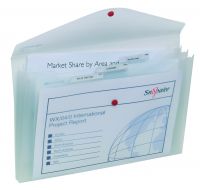 Snopake Polyfile Trio Electra Wallet File Polypropylene with Pocket Foolscap Clear Ref 14966 [Pack 5]