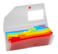 Snopake Rainbow 6 part Expanding Organiser DL- 1 Organiser