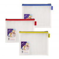Snopake Mesh Zippa Bag EVA A5 300 Micron Assorted Colours (Pack 3) - 15818
