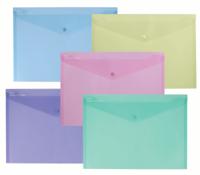 Snopake ReBorn A4 Polyfile Popper Wallet with Press-Stud Closure Pastel PK5 15912