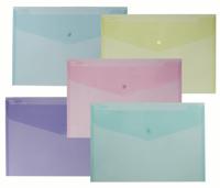 Snopake ReBorn Foolscap Polyfile Popper Wallet with Press-Stud Closure Pastel PK5 15914