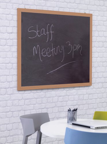 Eco-Friendly Non-Magnetic Wall Mounted Wooden Frame Chalk Writing Board - 1200(w) x 900mm(h)