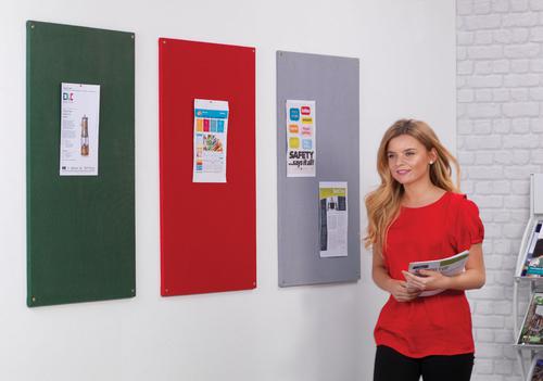 Unframed Noticeboard - Red - 2400(w) x 1200mm(h)