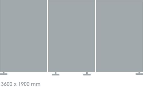 Mobile Tri Screen - Grey - 3600(w) x 1900mm(h) 