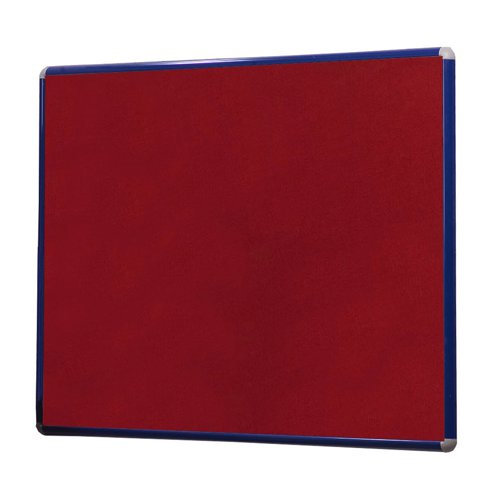 SmartShield Noticeboard - Blue Frame - Red - 900(w) x 600mm(h)