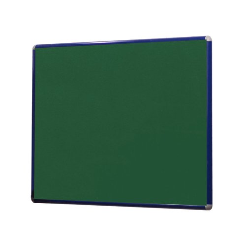 SmartShield FlameShield Aluminium Framed Noticeboard - Blue Frame - Green - 1200(w) x 900mm(h)
