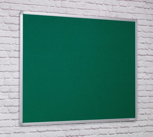 FlameShield Aluminium Framed Noticeboard - Green - 900(w) x 600mm(h)