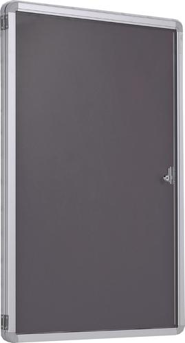 Accents FlameShield Side Hinged Tamperproof Noticeboard - Charcoal - 600(w)x 900mm(h)